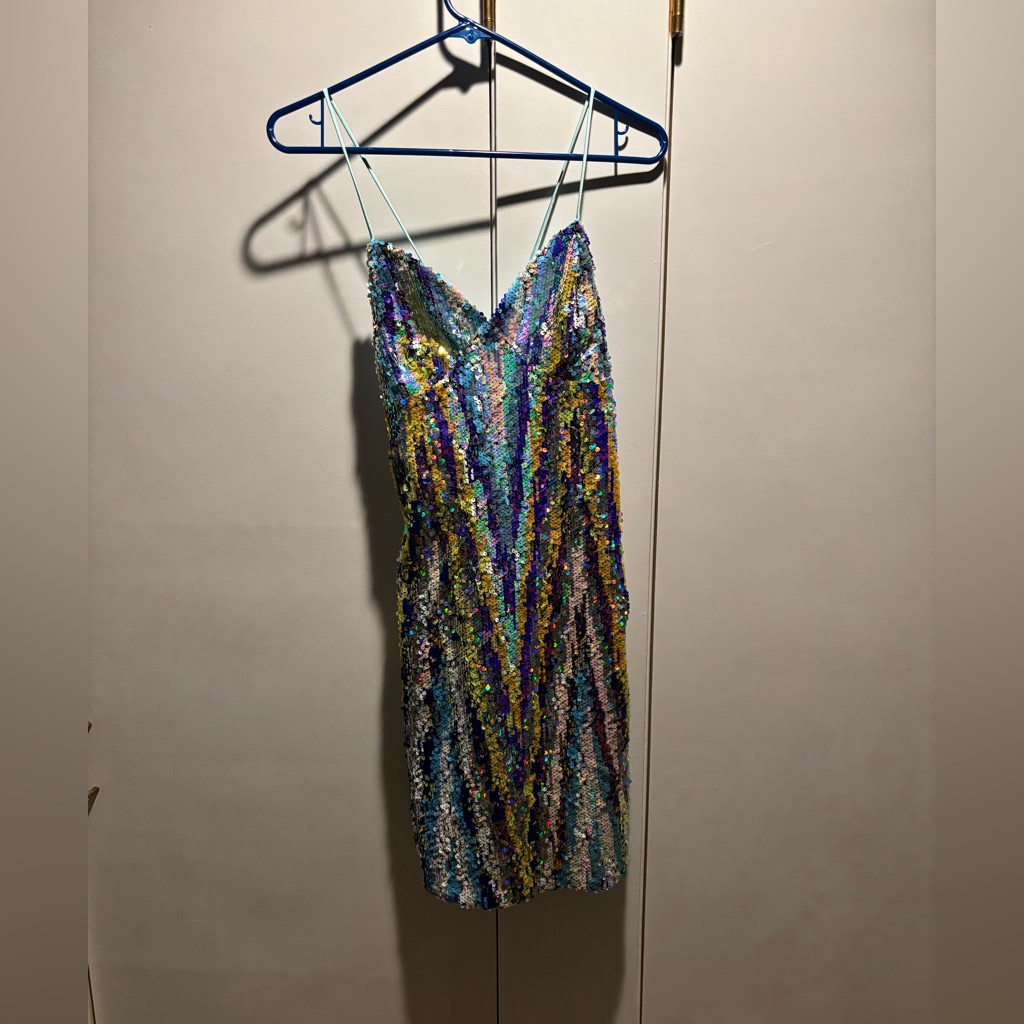 Multicolor Sequin Strappy Dress